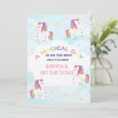 Dreamy Unicorn Invitation Anniversaire (Debout devant)