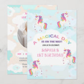 Dreamy Unicorn Invitation Anniversaire (Devant / Derrière)