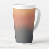 Dreamy Urban Mist – Abstract Cityscape Mug Latte Mok (Rechterhoek)