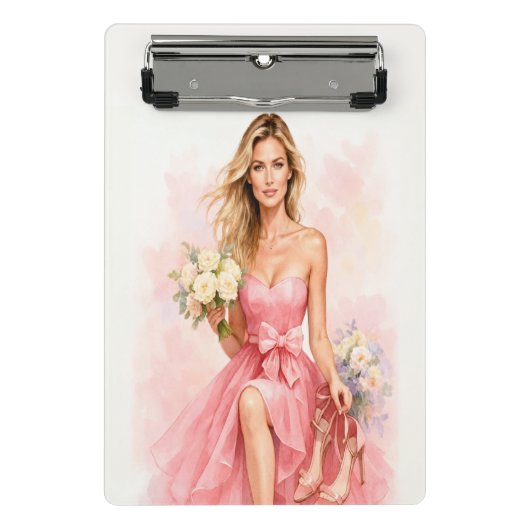 Dreamy Watercolor Bride Mini Klembord (Voorkant)