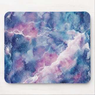 Dreamy Watercolor Galaxy & Stars Mouse Pad Muismat
