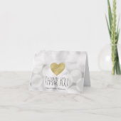 Dreamy White Bokeh Gold Heart Merci (Devant)