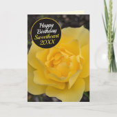 Dreamy Yellow Rose Bonne carte d'anniversaire (Devant)
