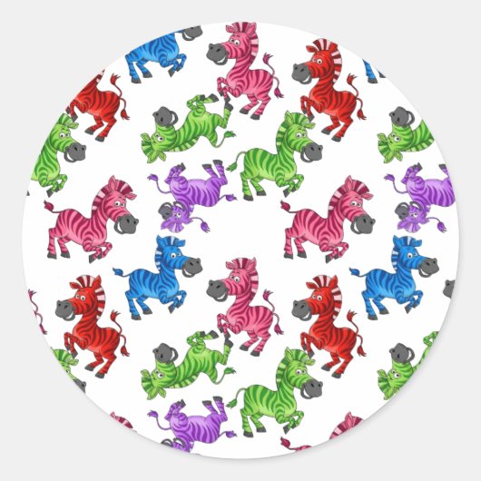 Dreamy Zebra World Ronde Sticker (Voorkant)