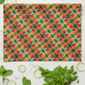 Dreamy Zinnia Flower Pattern    Theedoek (Gevouwen)