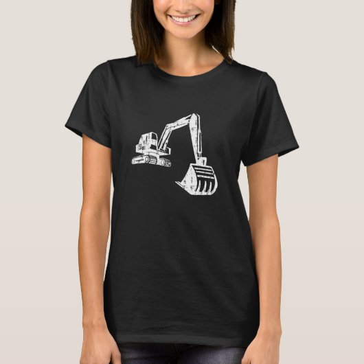 Dredger Silhouette Construction Worker Bagger T-shirt (Voorkant)