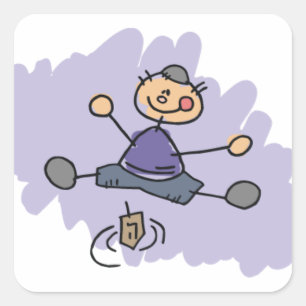 Dreidel Boy Vierkante Sticker