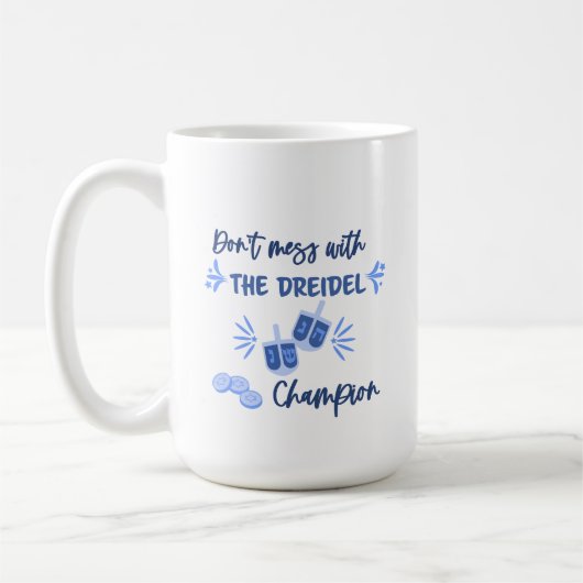 Dreidel Champion Humour Hanoukka Mug (Gauche)