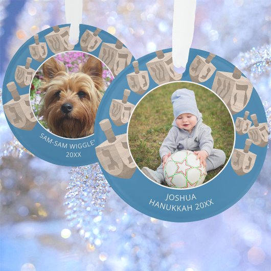 Dreidel Chêne Rustique Double Face 2 Photo Hanukka