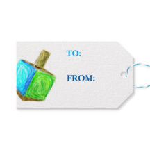 Dreidel Gift Label-horizontaal