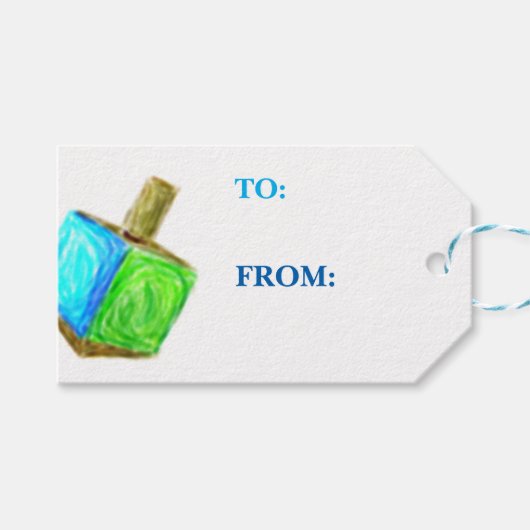 Dreidel Gift Label-horizontaal Cadeaulabel (Voorkant (Horizontaal))