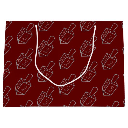 Dreidel Hanukkah Glitter Groot Cadeauzakje (Voorkant)