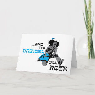 Dreidel Rock Chanukah Kaart