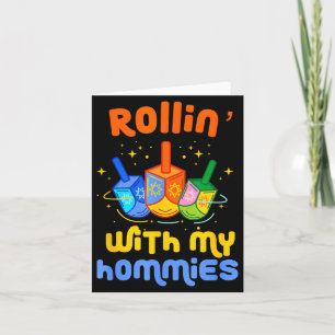 Dreidel Rollen Met Homies Grappige Joodse Menora Kaart
