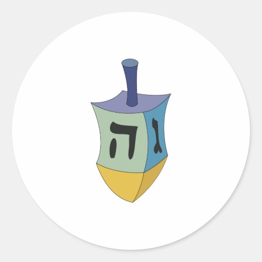 Dreidel Ronde Sticker (Voorkant)