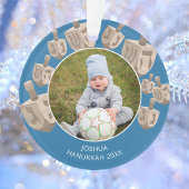 Dreidel Rustic Oak Double Sided 2 Photo Hanukkah