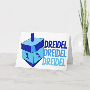 Dreidel Schattige Blauwe Kinderen Gelukkig Hanukka Feestdagen Kaart