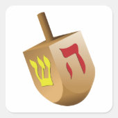 Dreidel Vierkante Sticker (Voorkant)