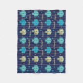 Dreidels in Blue Hanukkah Fleece Blanket Deken (Voorkant)