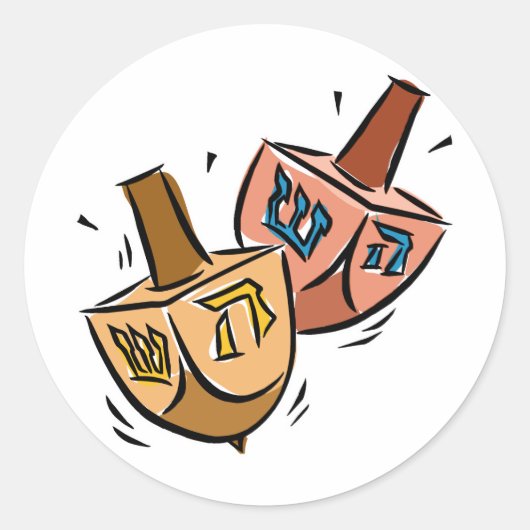Dreidels Ronde Sticker (Voorkant)