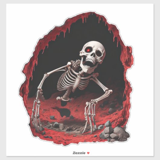 dreigend skelet sticker (Vel)