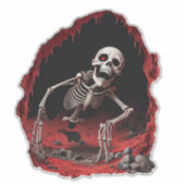 dreigend skelet sticker (Voorkant)