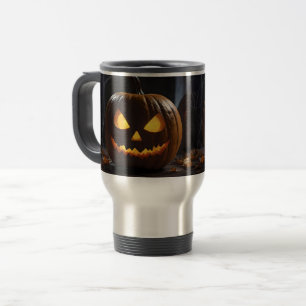 Dreigende Halloween pompoen, Reisbeker
