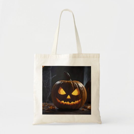 Dreigende Halloween pompoen, Tote Bag (Voorkant)
