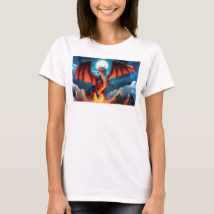 Dreigende Red Dragon Standing Tall T-shirt