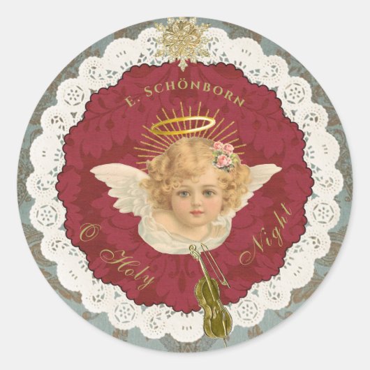 Dresden Blonde Angel Ronde Sticker Seal (Voorkant)