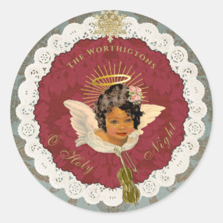 Dresden Bronze Angel Round Sticker Seal