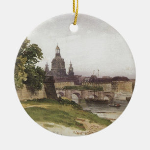 Dresden. Brug van augustus door Ivan Shishkin Keramisch Ornament