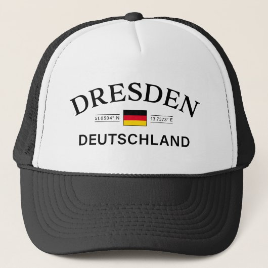 Dresden Deutschland Coordinates German Trucker Pet (Voorkant)