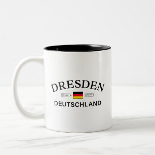 Dresden Duitsland Coördinaten Duits Tweekleurige Koffiemok