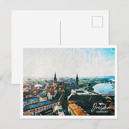 Dresden Duitsland Mooi olieverflandschap Briefkaart (Voorkant / Achterkant)