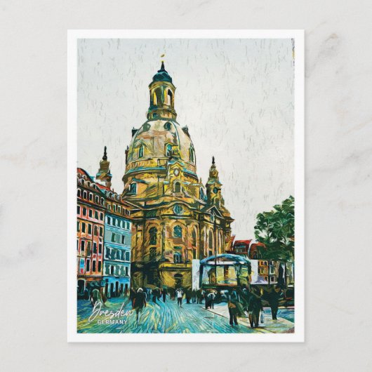 Dresden Duitsland Mooie olieverf stadslandschap Briefkaart (Voorkant)