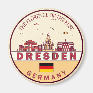 Dresden Germany City Skyline Emblem Magneet
