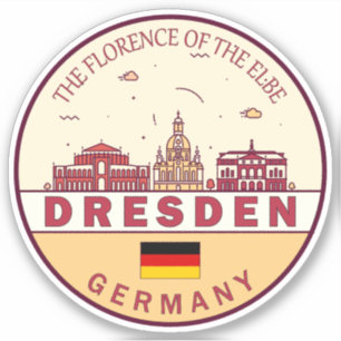 Dresden Germany City Skyline Emblem Sticker