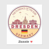 Dresden Germany City Skyline Emblem Sticker (Vel)