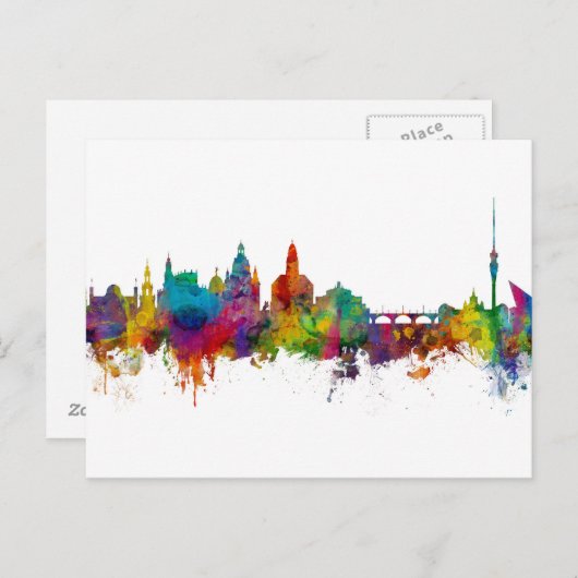 Dresden Germany Skyline Briefkaart (Voorkant / Achterkant)