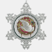 Dresden Lace Snow Dove Ornament (Voorkant)