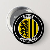 Dresden Round Emblem Ronde Button 7,6 Cm (Voorkant /achterkant)