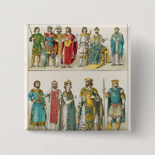 Dress bij de rechtbank van Byzantine Vierkante Button 5,1 Cm