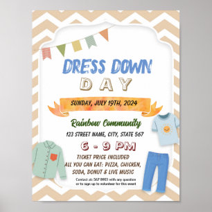 Dress down dag event flyer poster sjabloon