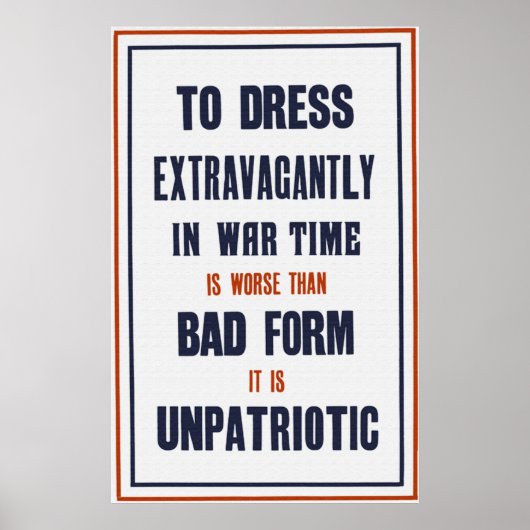 Dress extravagant in Poster in oorlogstijd (Voorkant)