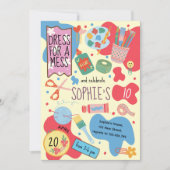 Dress for a mess kids craft birthday Invitation (Devant)
