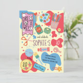 Dress for a mess kids craft birthday Invitation (Debout devant)