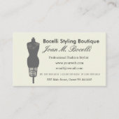 Dress Form Mode Victoriaans Mannequin Afsprakenkaartje (Voorkant)