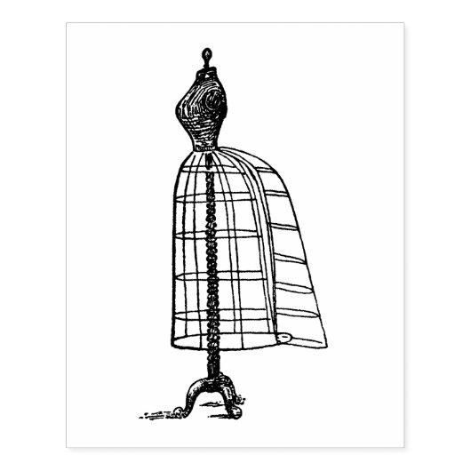 Dress Form Side Uitzicht Rubber Art Stempel (Afrduk)