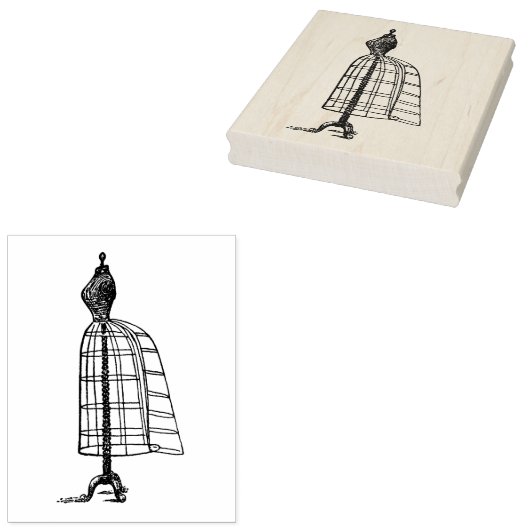 Dress Form Side Uitzicht  Rubber Art Stempel (Gestempeld)